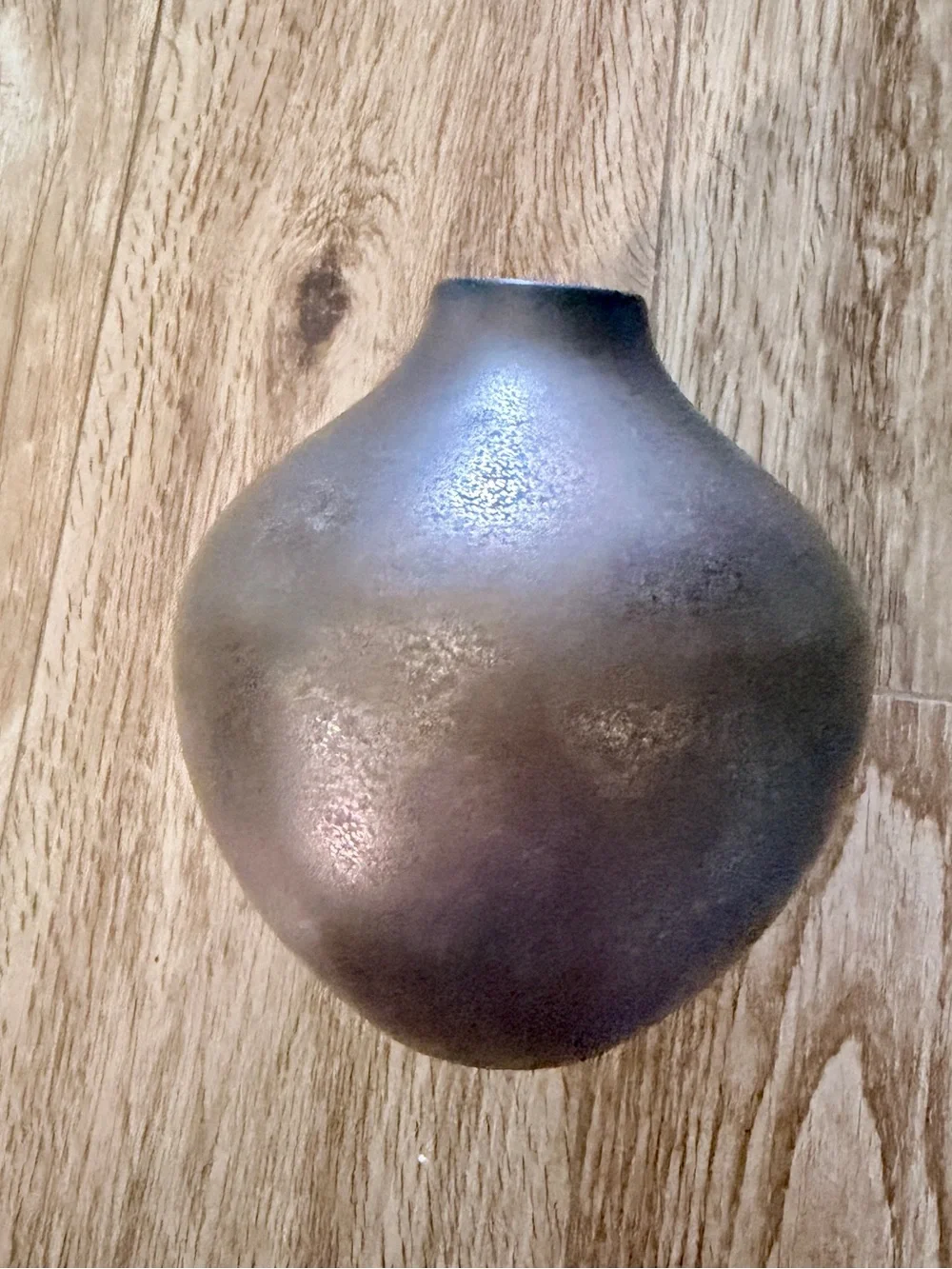 Crate&Barrel Metallic Bronze Round Vase